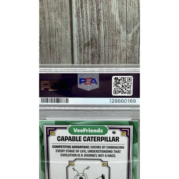 2025 Topps Chrome VeeFriends Capable Caterpillar Yellow Refractor #40 PSA Mint 9
